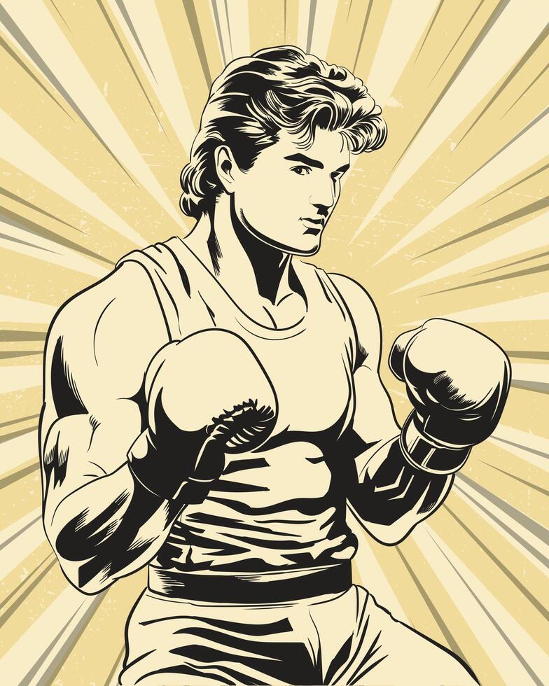 A man in boxing gloves is holding his fists up vector
