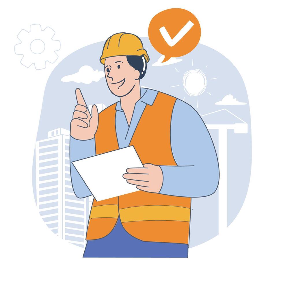 Construction Supervisor Giving Instructions vector
