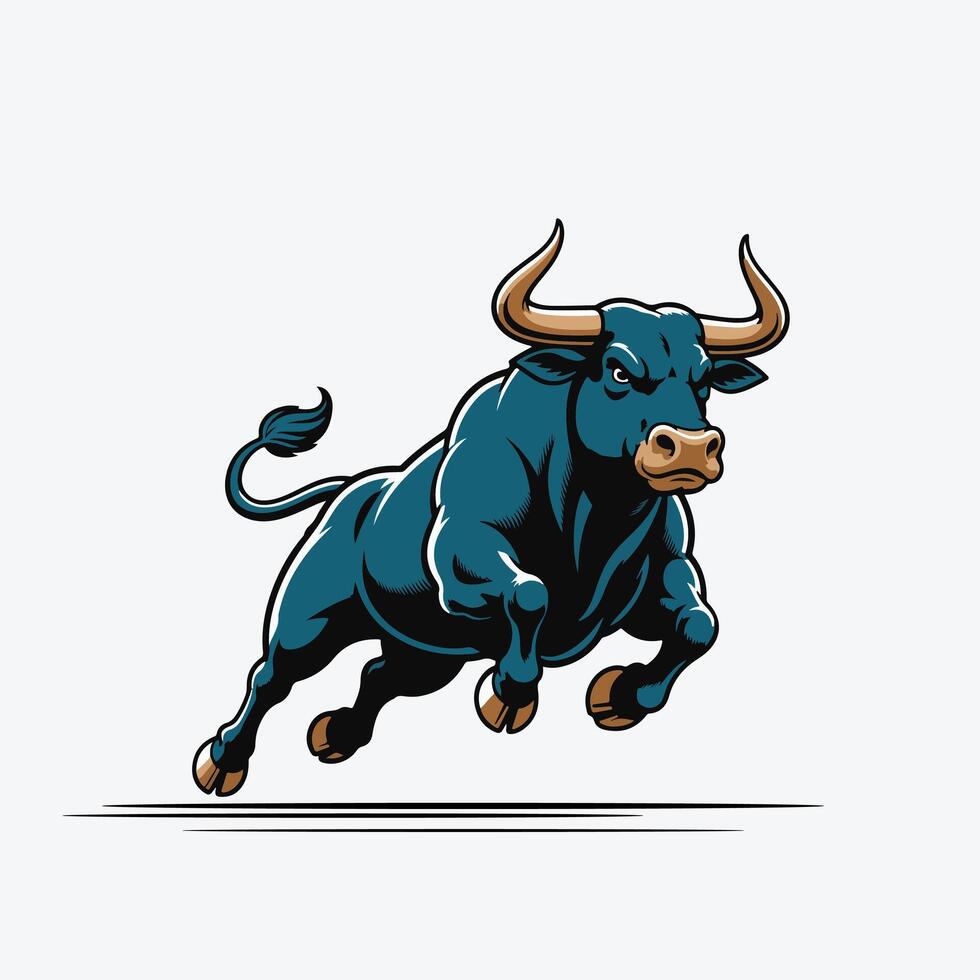 A bull with a blue face and horns vector