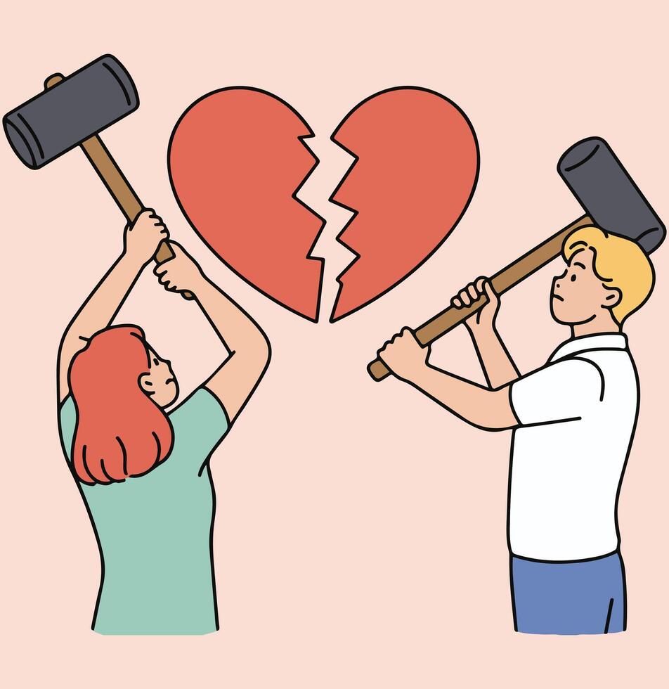 Marriage difficulties problem vector