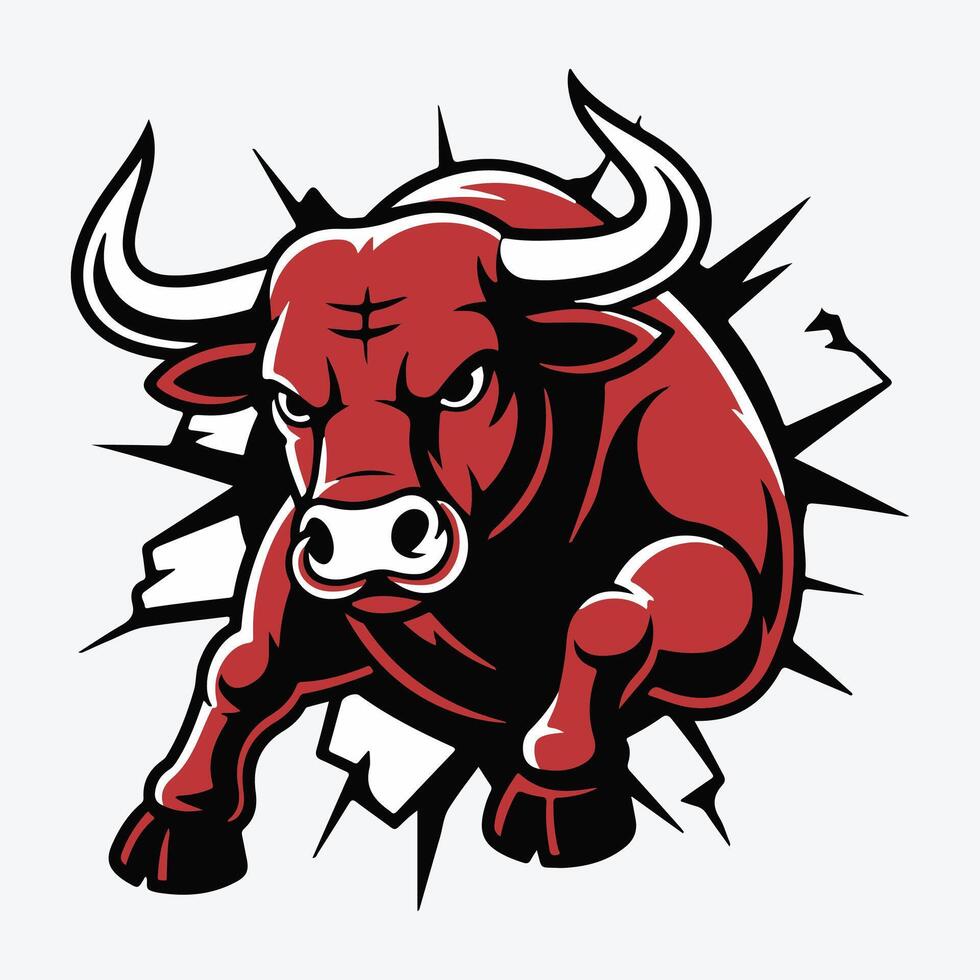 Angry bull mascot clipart vector