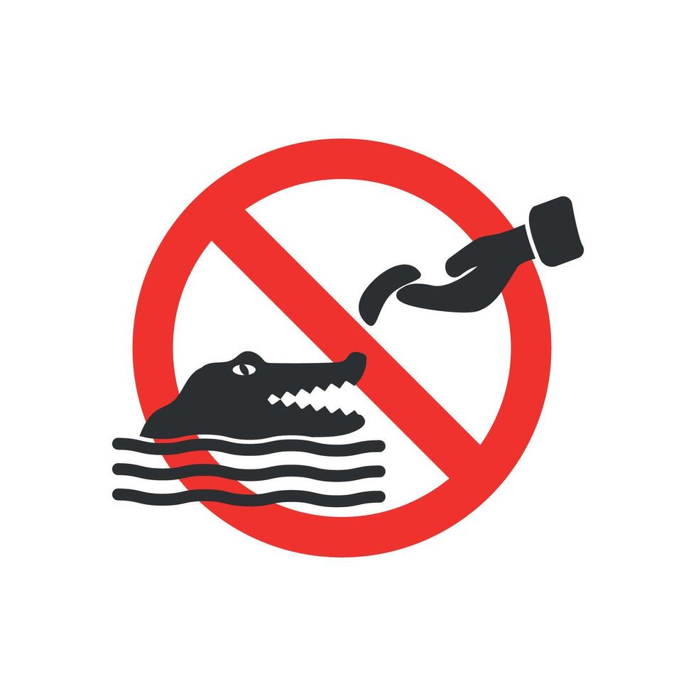 design no feeding crocodiles. vector