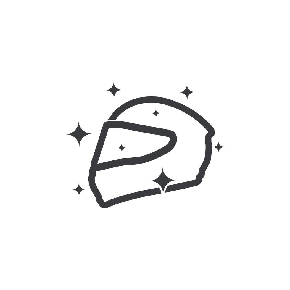 illustration design outline washing helmet,glossy helmet. vector
