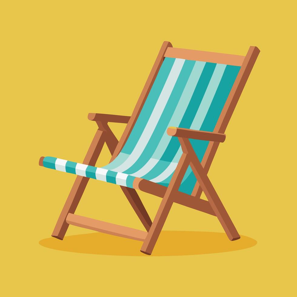 A beach chair on a yellow background vector