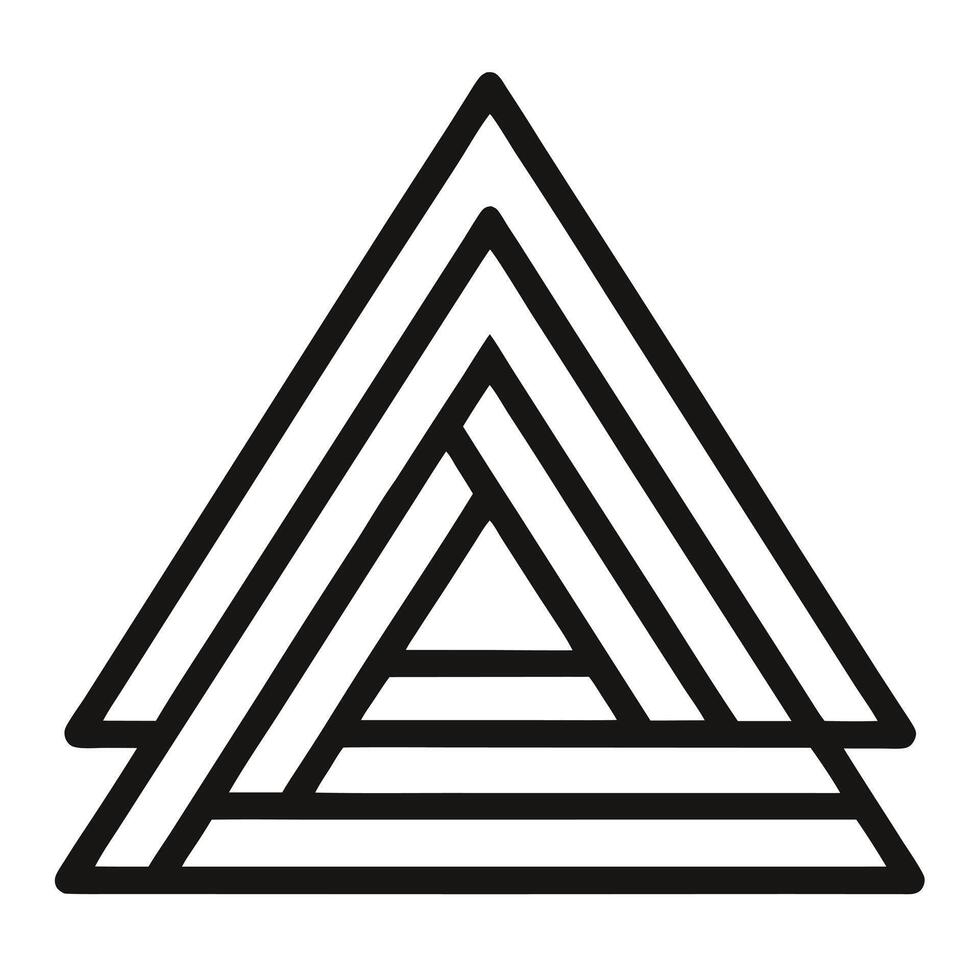 A triangle with three lines in it vector