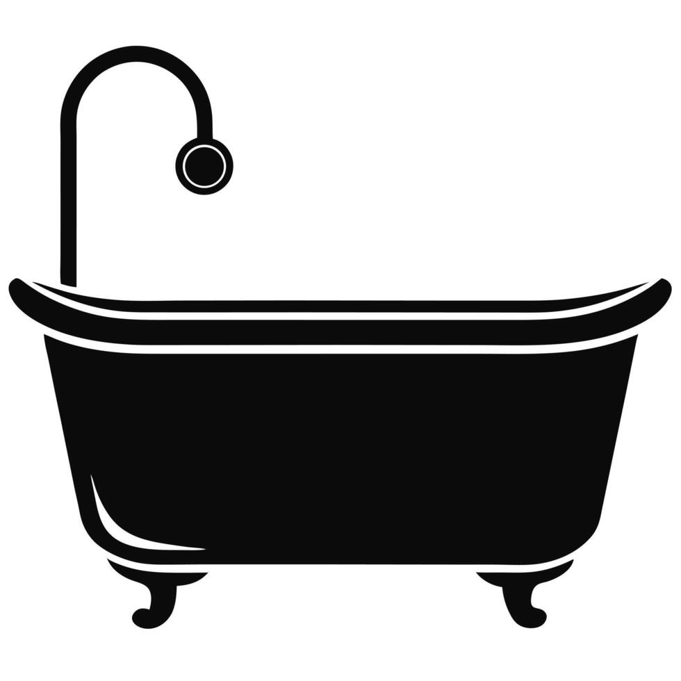 Bathroom icon black and white illustration vector
