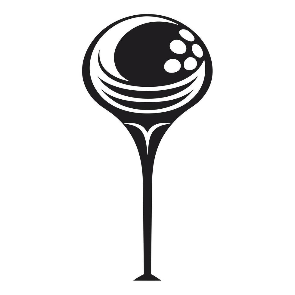 Golf ball on tee icon illustration vector