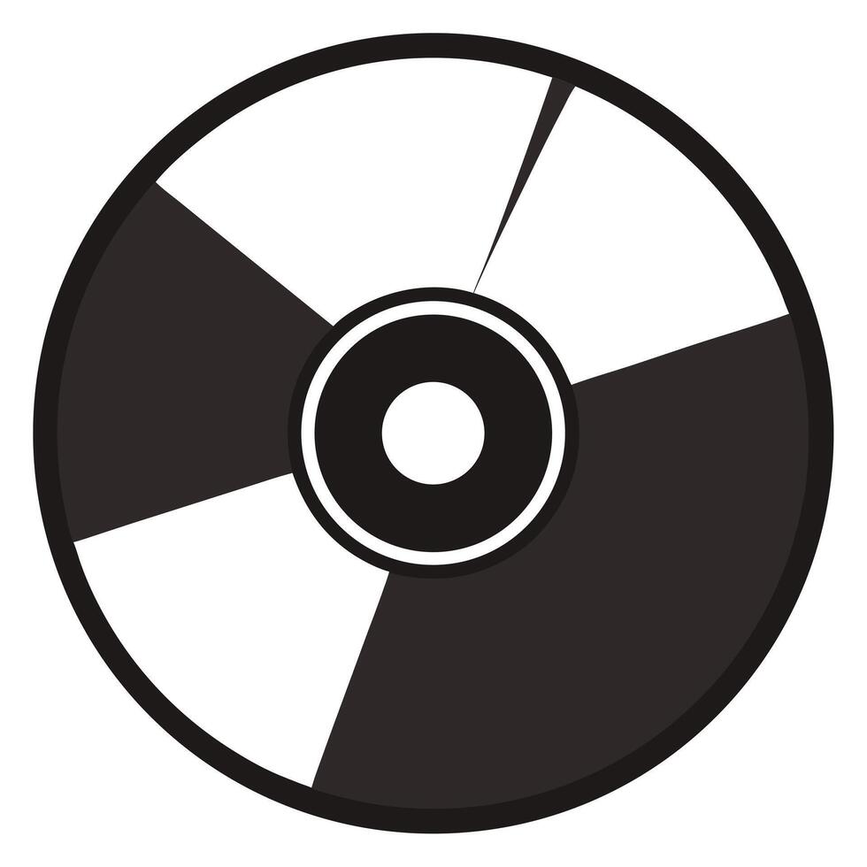 A black and white disk icon on a white background vector
