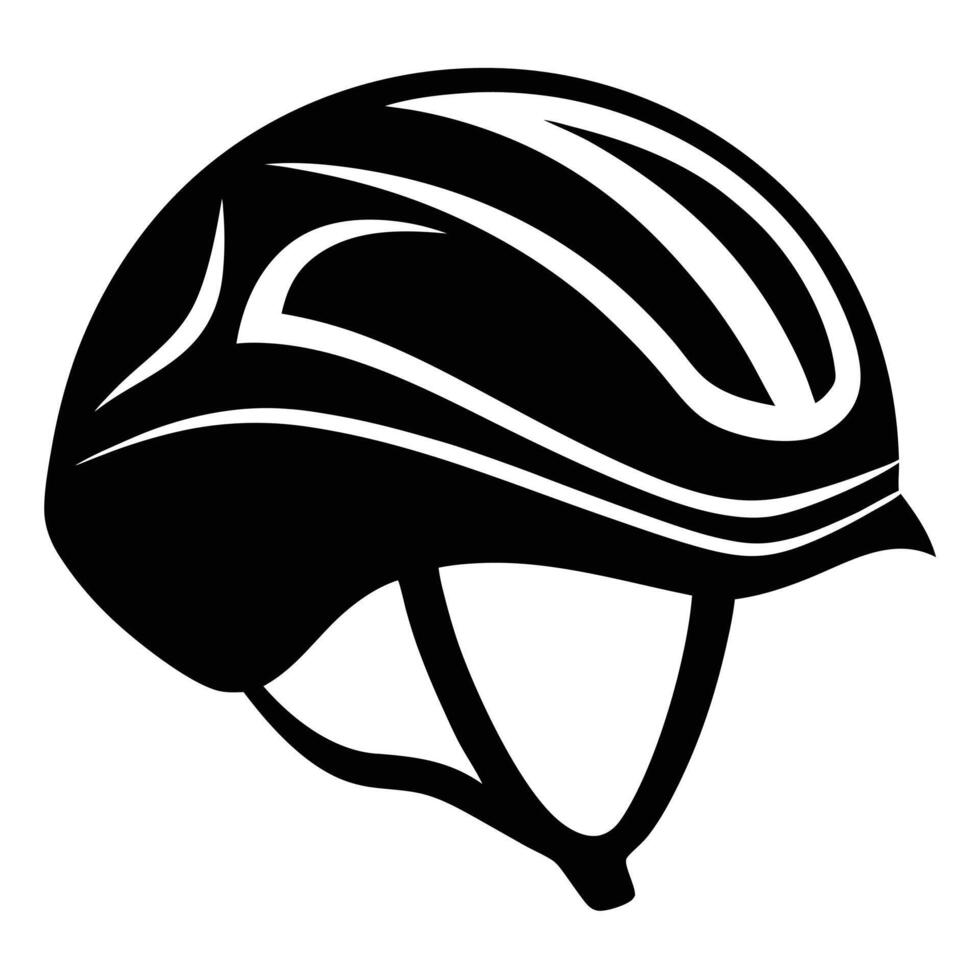 A black and white illustration of a helmet vector