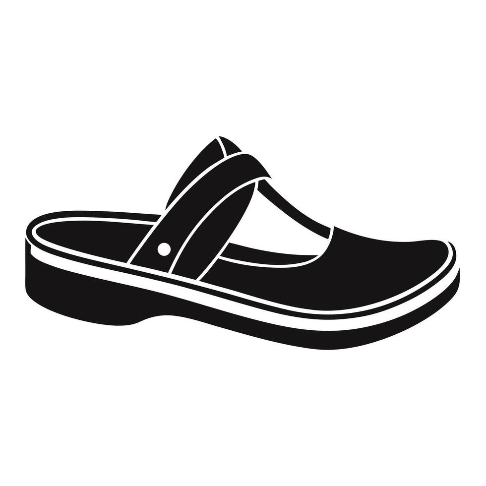 A black and white shoe with straps on the side vector