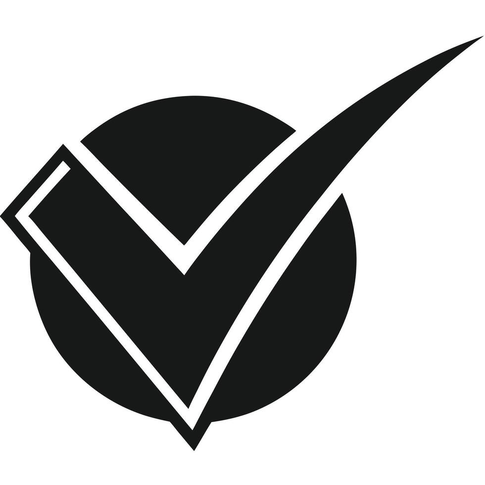 Check mark icon illustration on white background vector