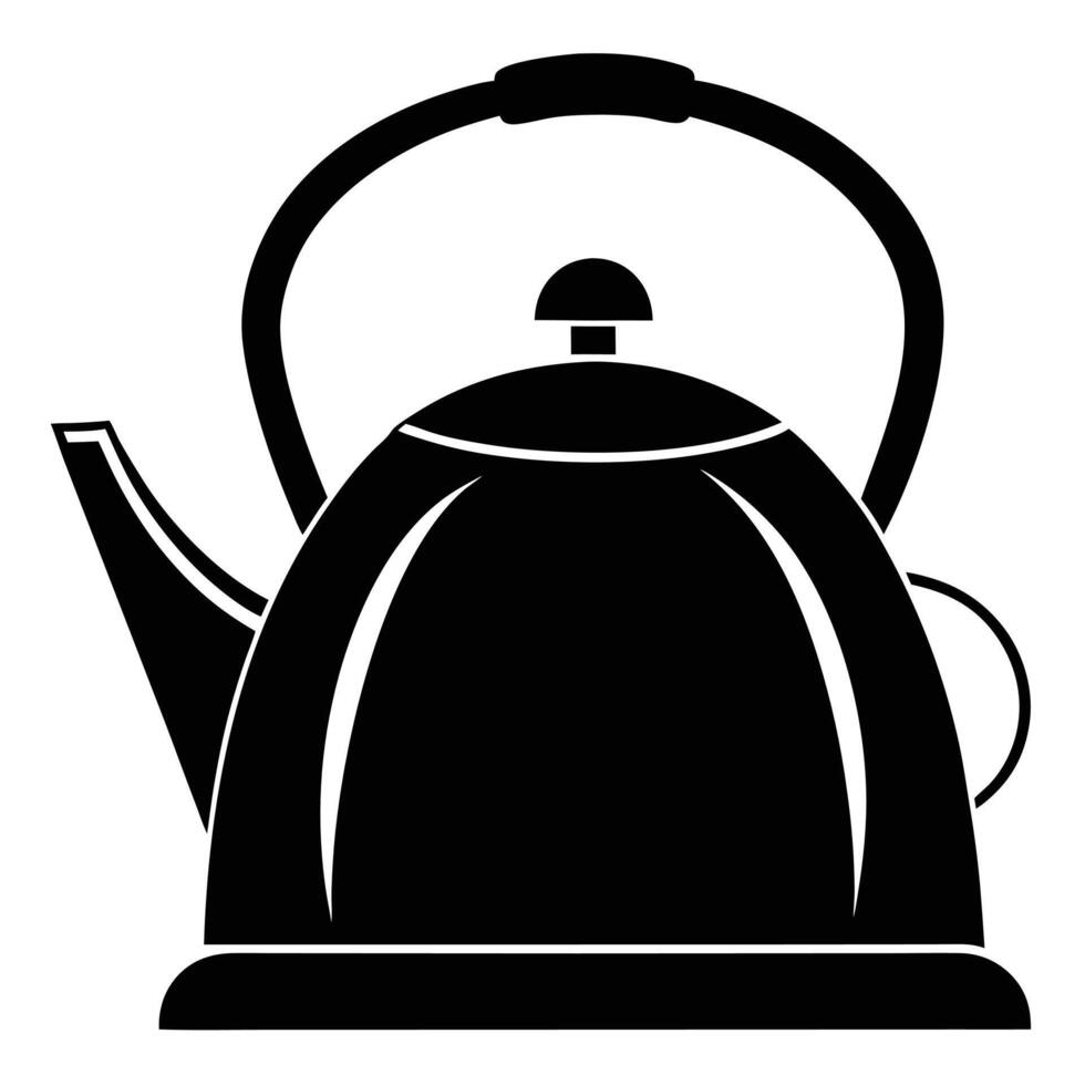 A black and white illustration of a kettle vector