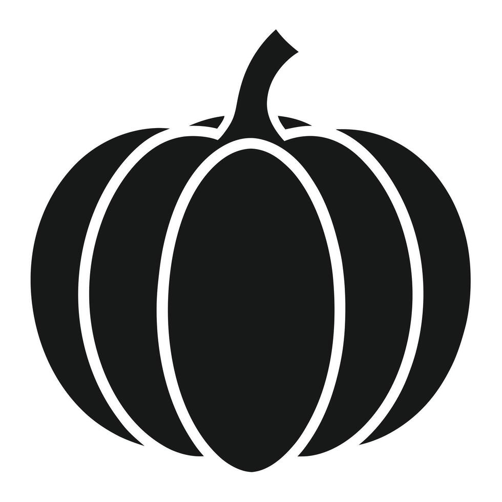A black and white pumpkin icon on a white background vector
