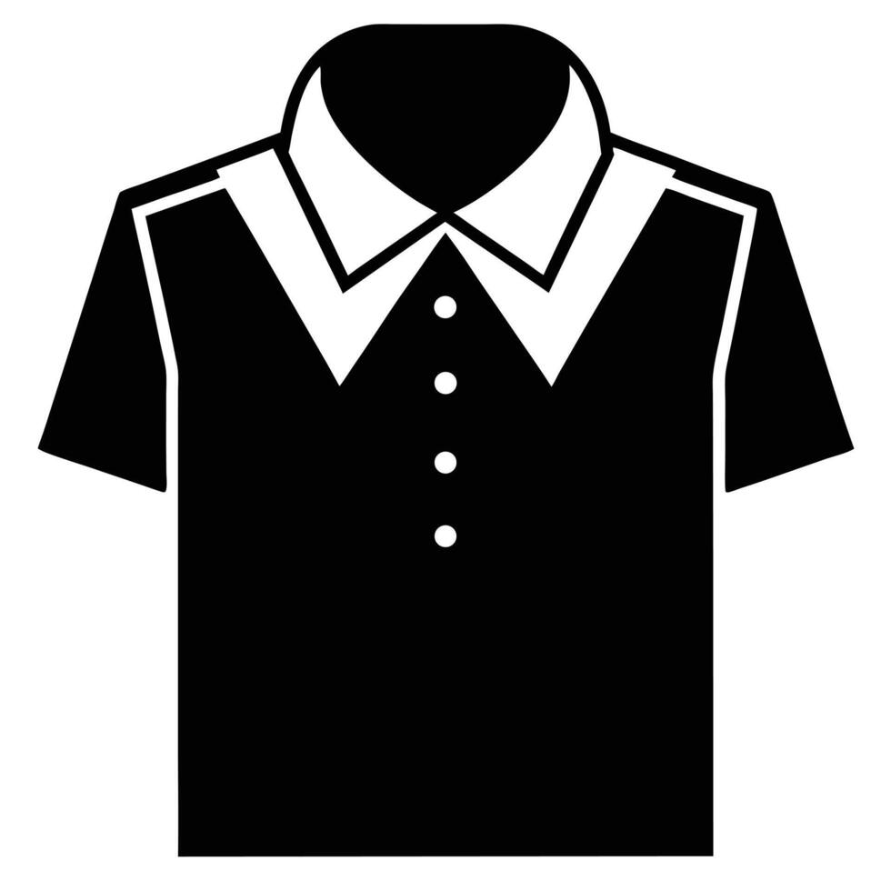 A black and white polo shirt with collar vector