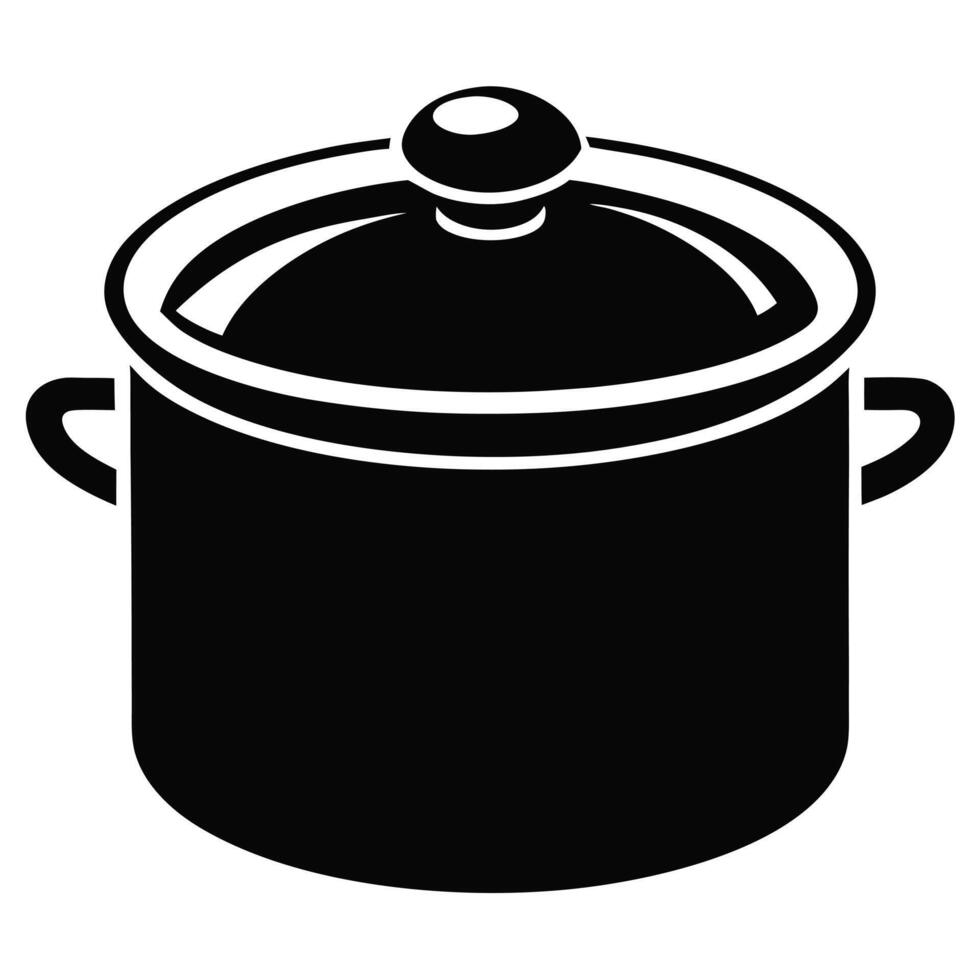 A black and white illustration of a pot vector