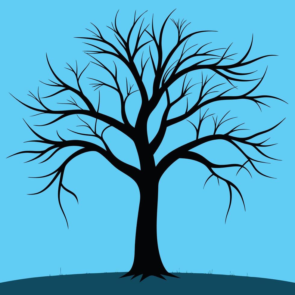 A tree with no leaves on a blue background vector