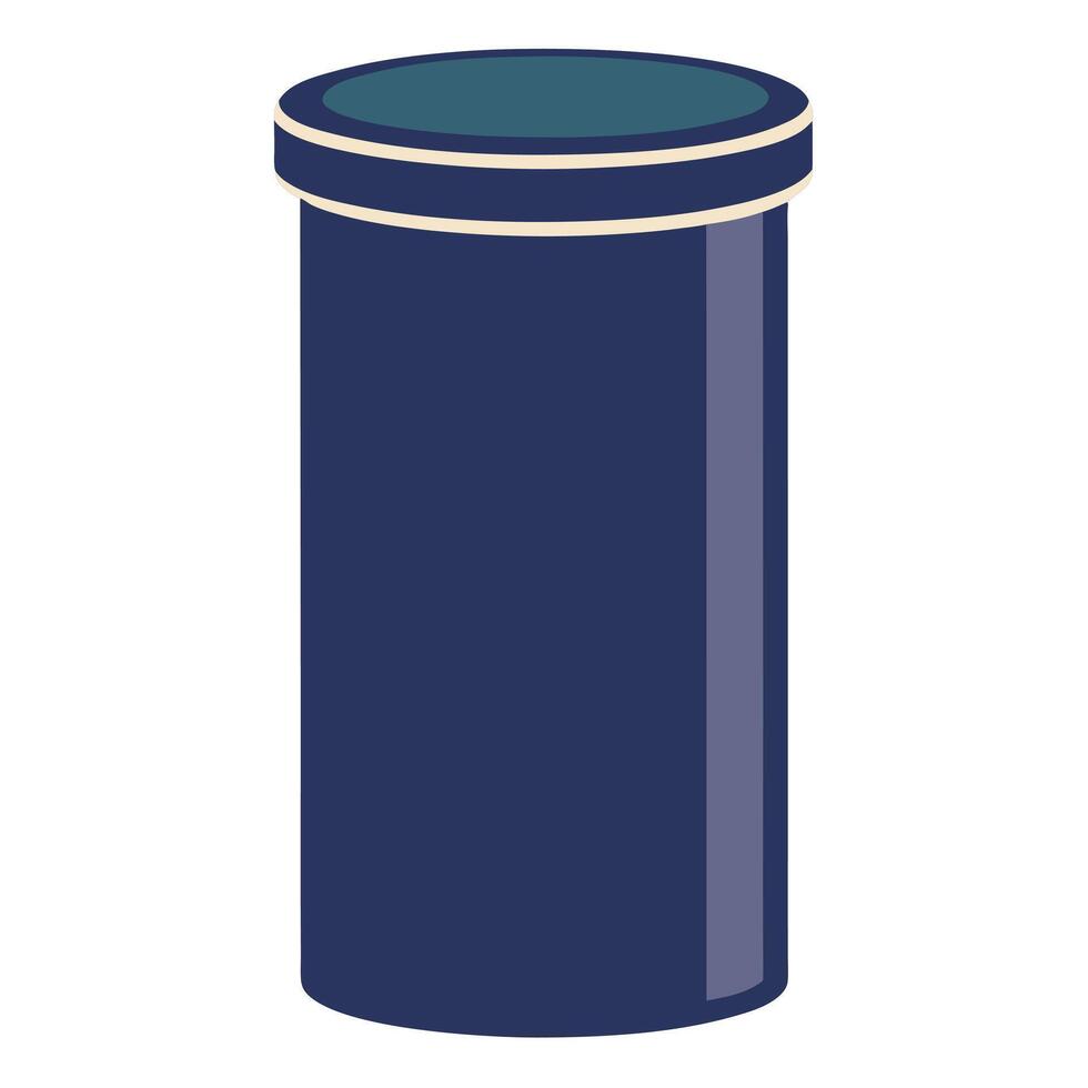A blue container with a lid on it vector