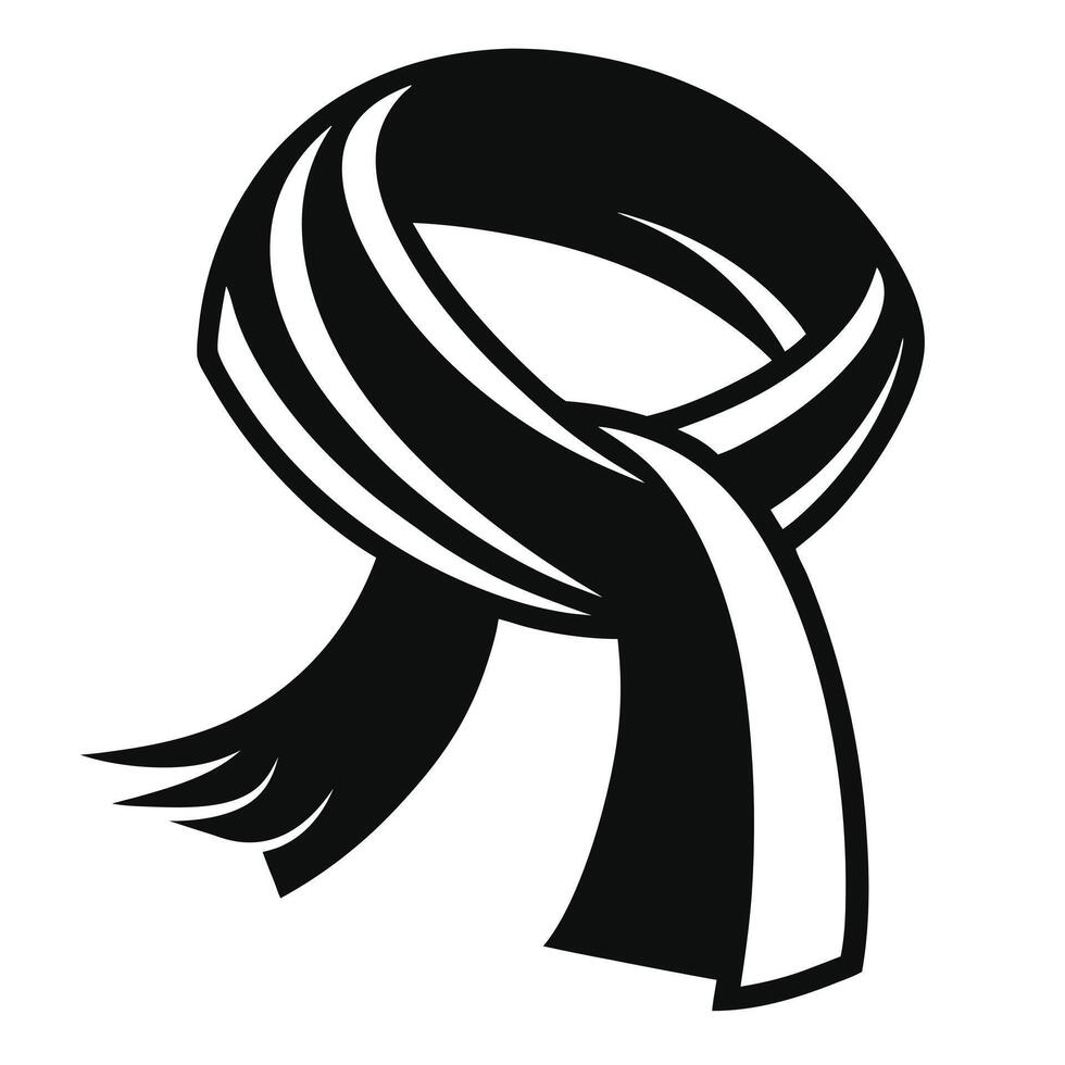 A black and white scarf on a white background vector