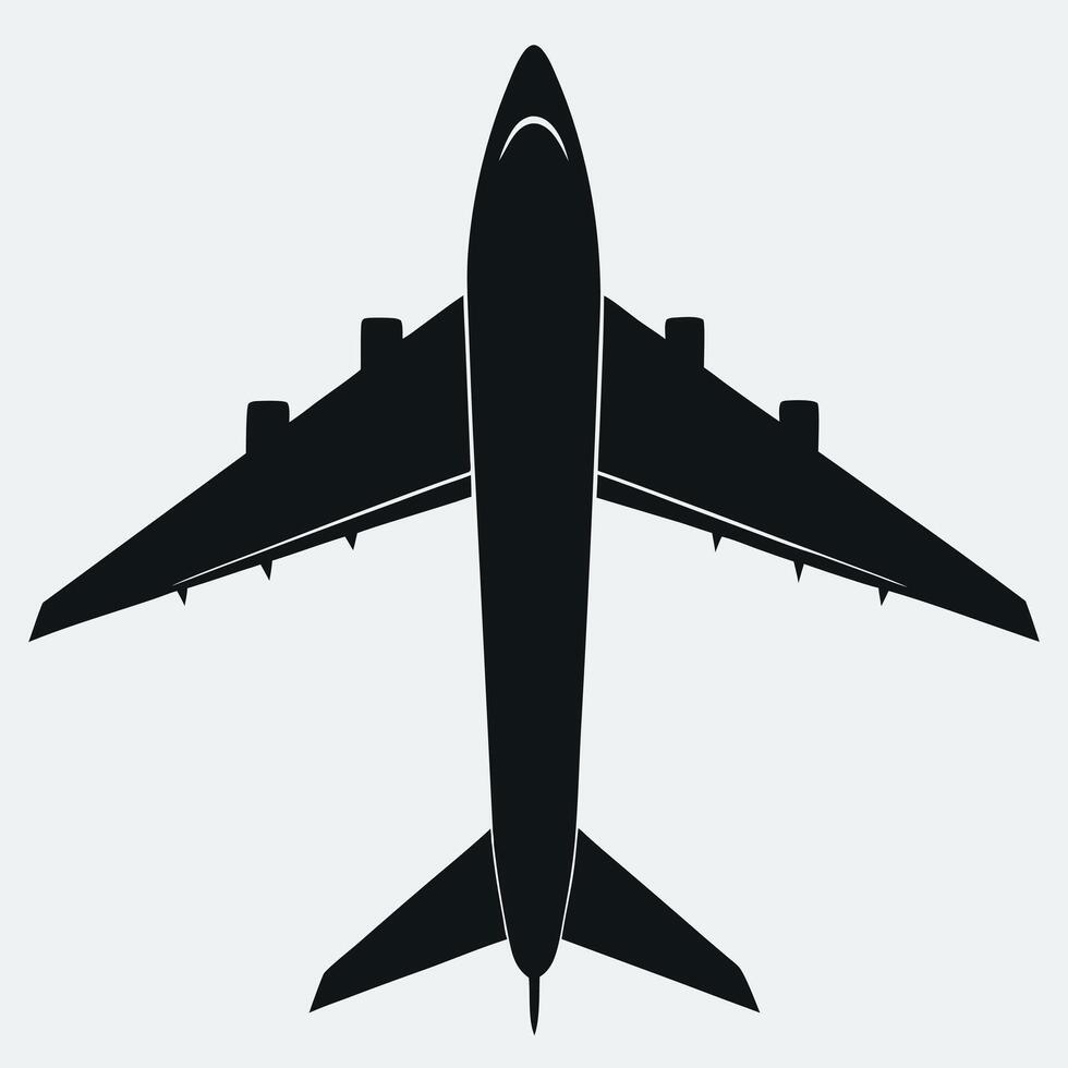 Airplane silhouette on white background vector