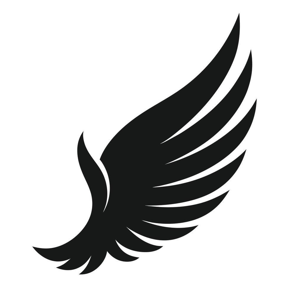 A black winged bird icon on a white background vector