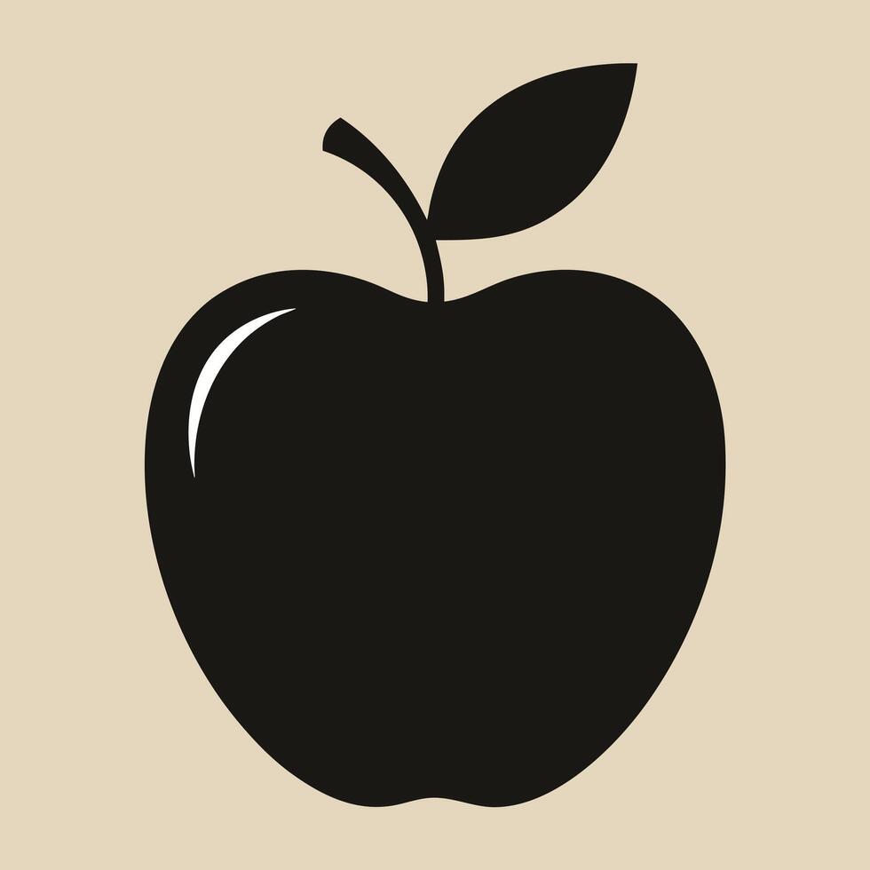 An apple icon on a beige background vector