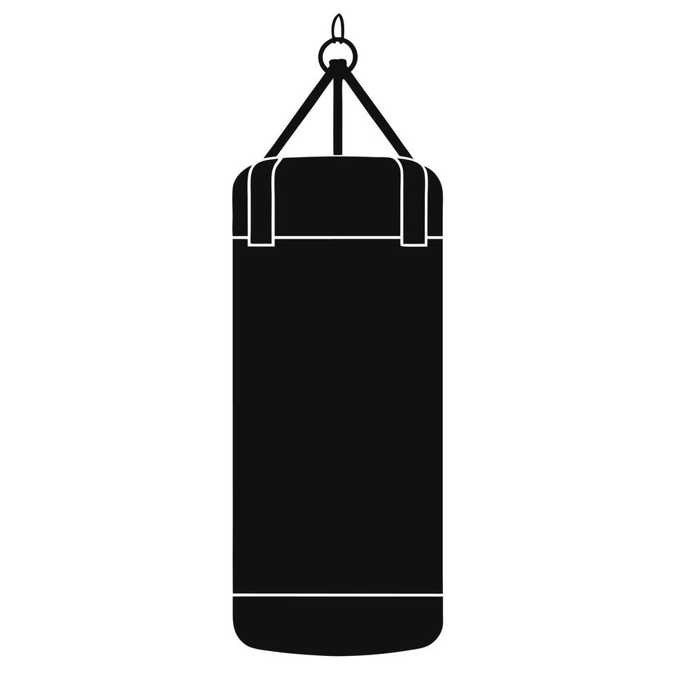 A black and white boxing bag icon on a white background vector