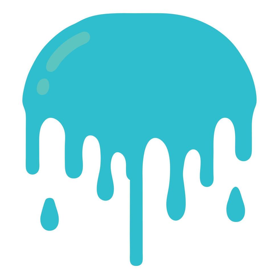 A blue liquid dripping from a white background vector