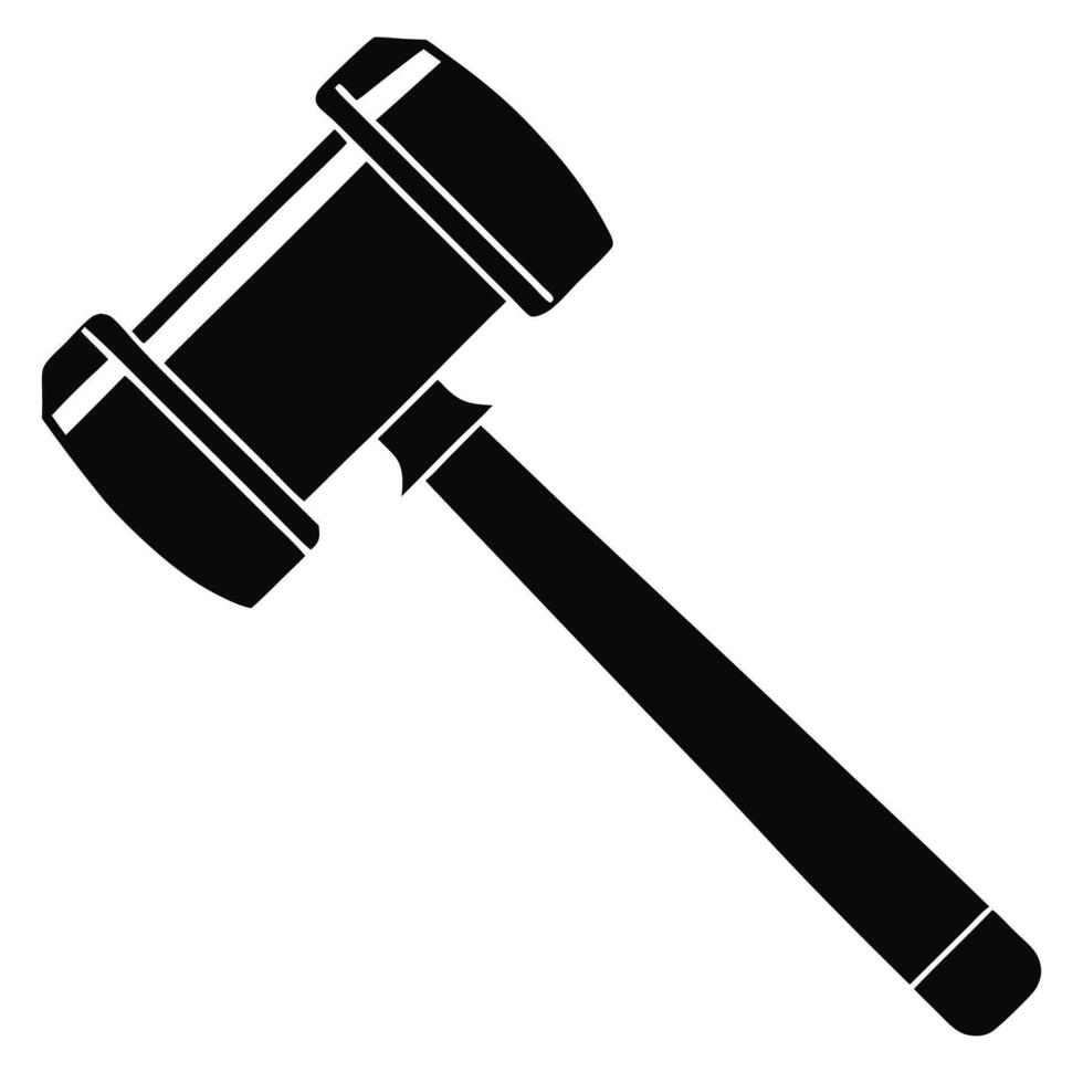 A black and white image of a gavel vector