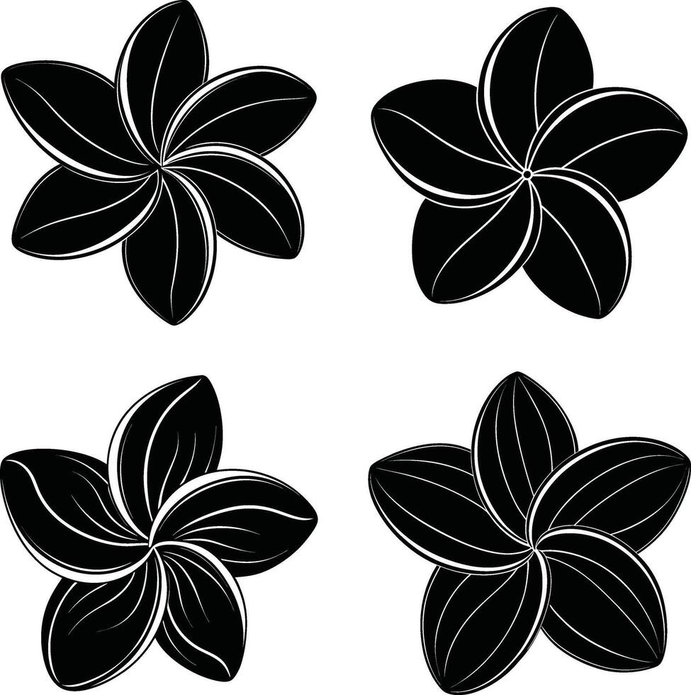 Flower Outline Collection Decorative Monochrome Flower Graphics Assortment for Artwork and Projects vector