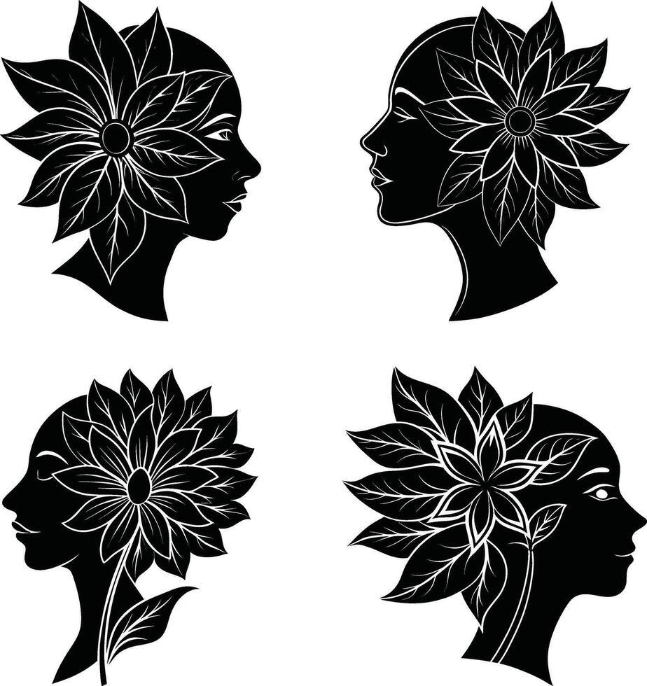 flower in human brain vector