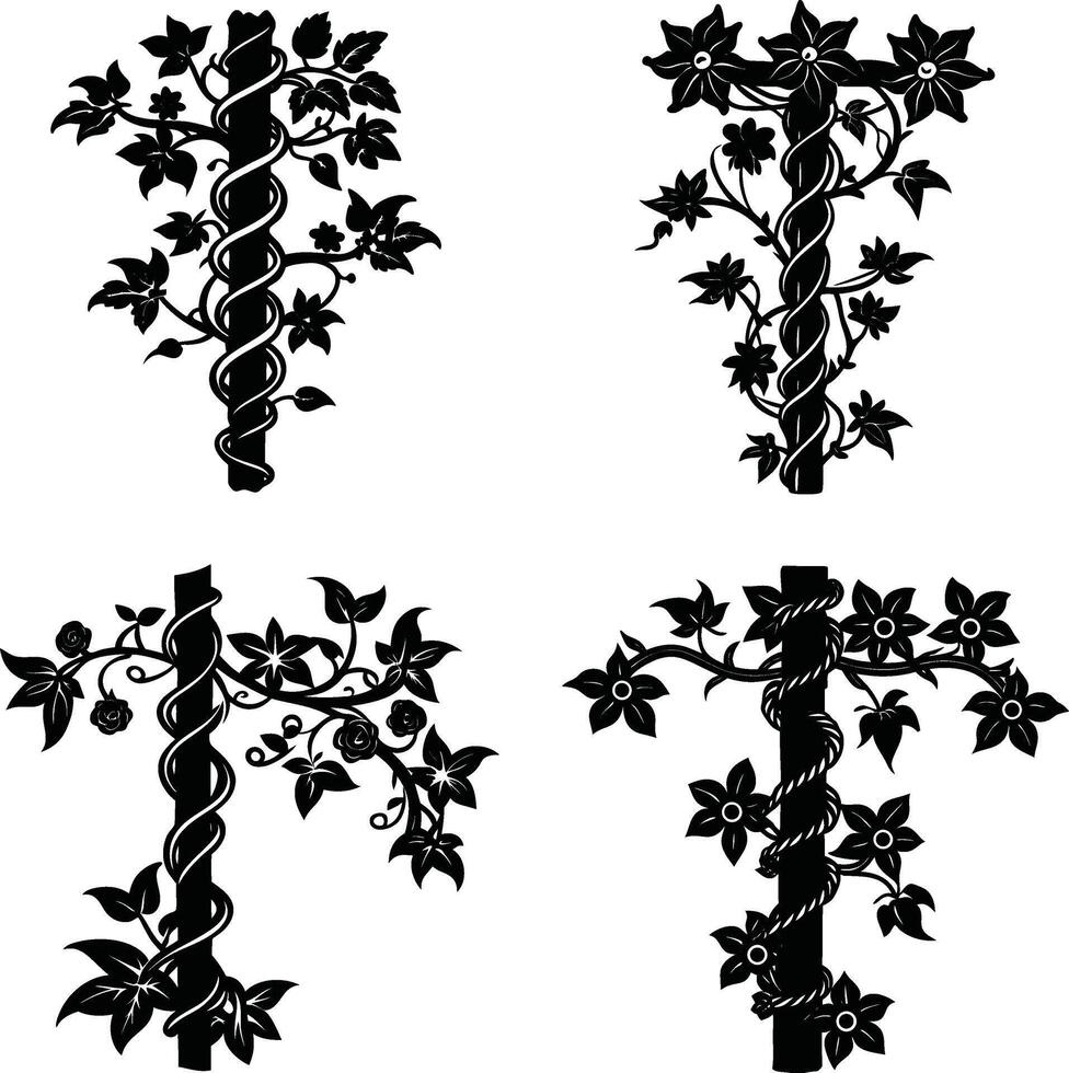 Flower Outline Pack Decorative Monochrome Flower Elements Group for Design and Creations vector