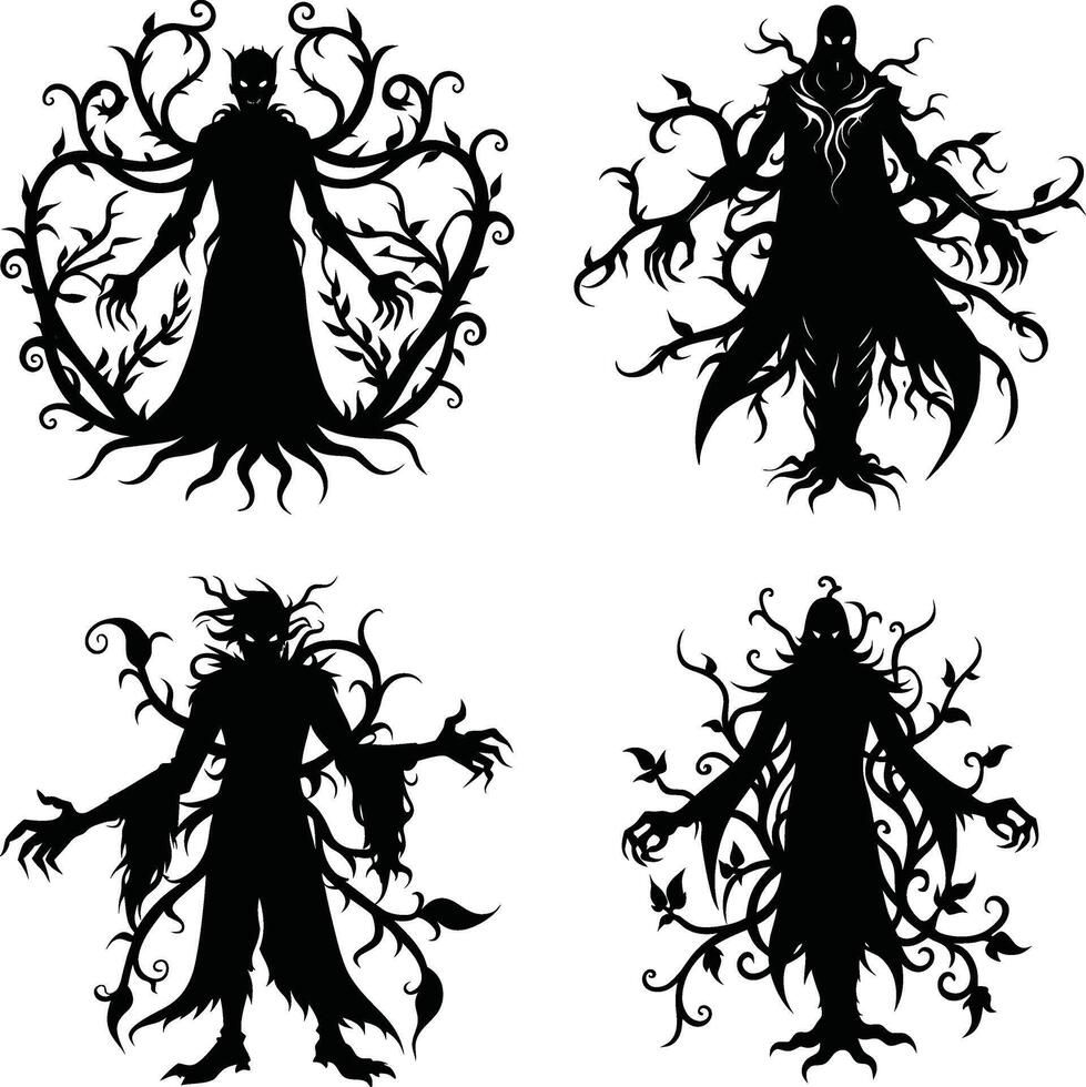 Floral Outline Pack Stylish Monochrome Flower Elements Set for Artwork and Projects vector