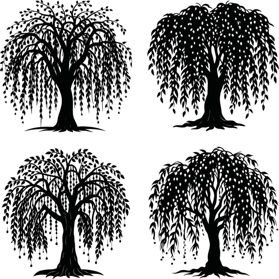 Tree silhouette black vector