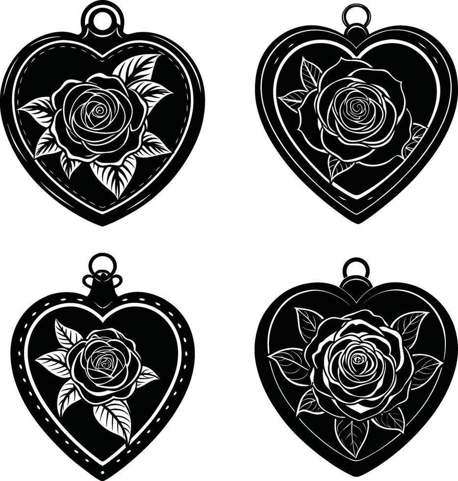 A Minimalist Rose Silhouette Designed For A Small Tattoo vector