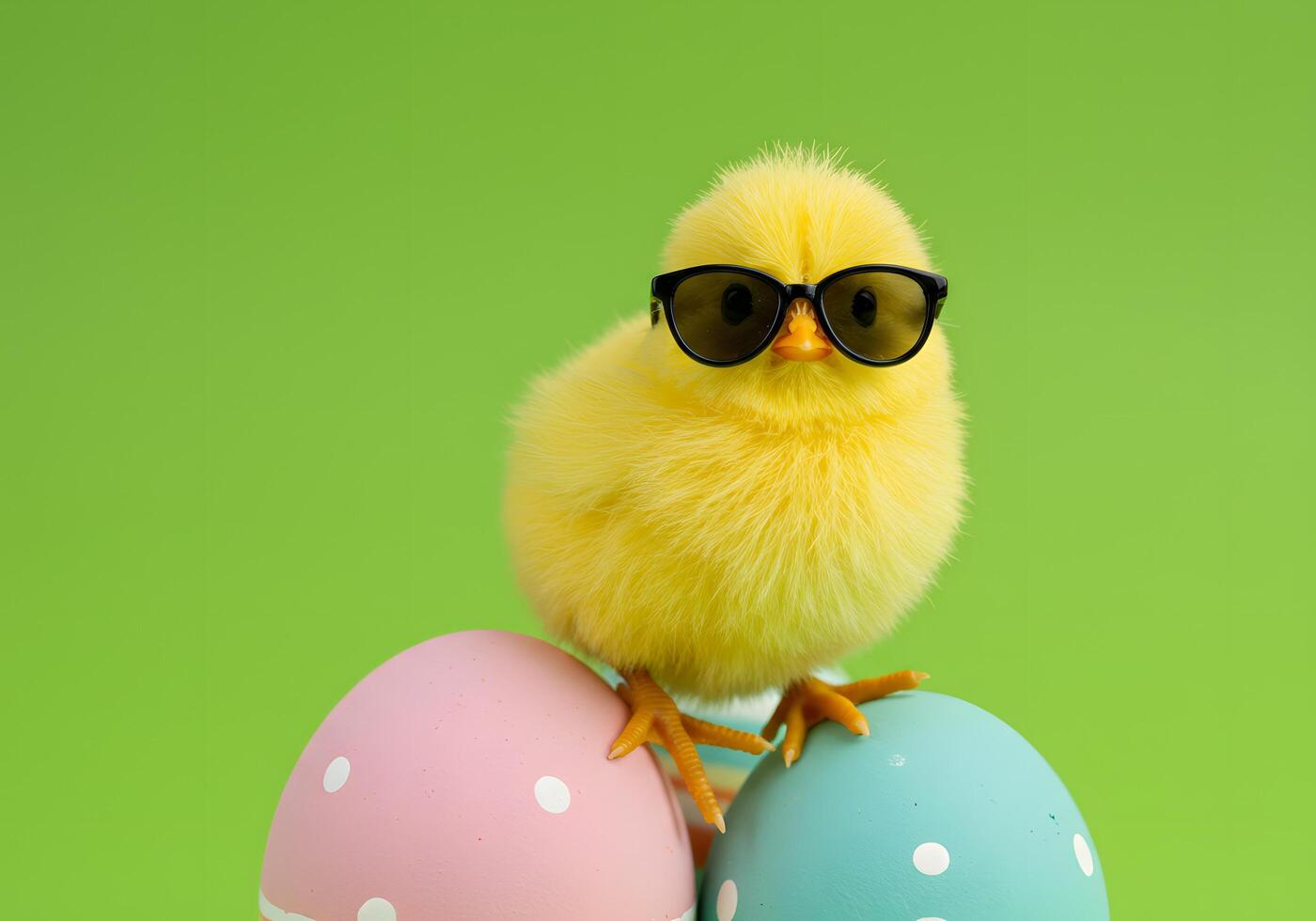 Chick with Sunglasses on Easter Egg photo