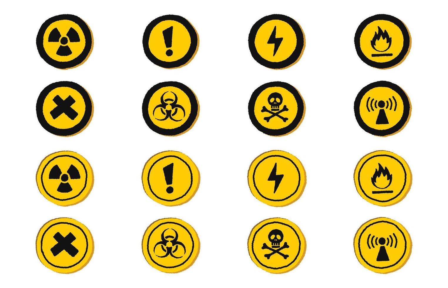 Circle Danger Sign Collection on a White background, illustration. vector