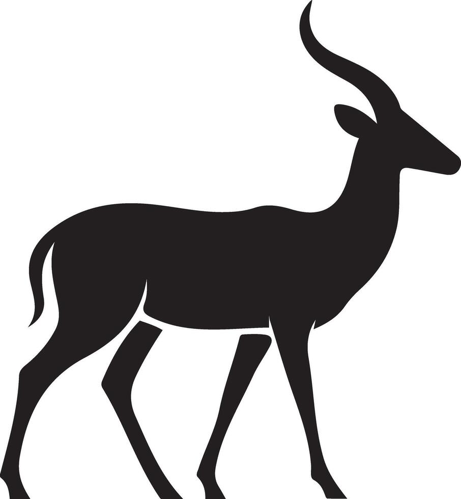 Walking nyala antelope silhouette, graceful wildlife design vector