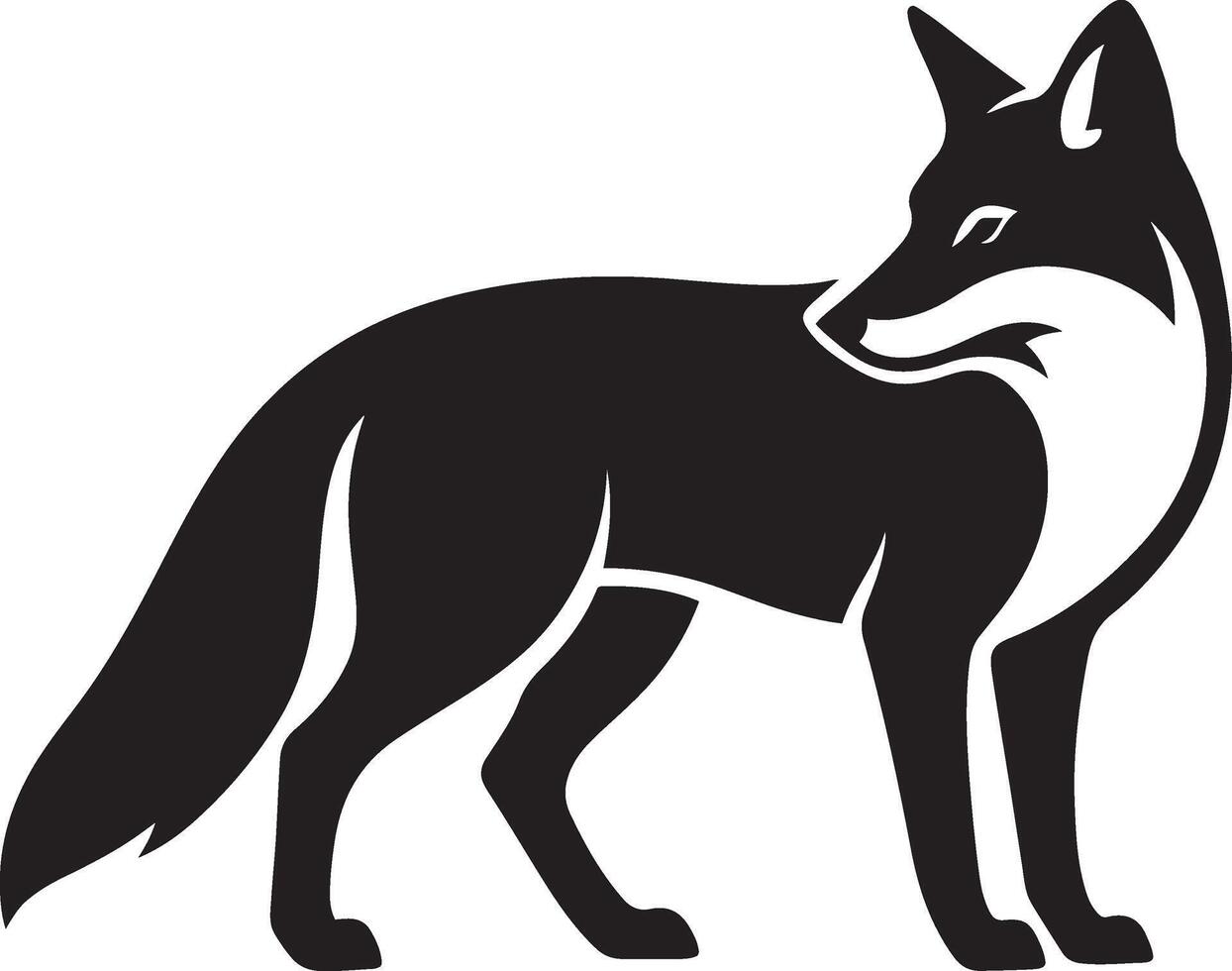 Fox bold black and white silhouette, Fierce fox silhouette for clean design vector