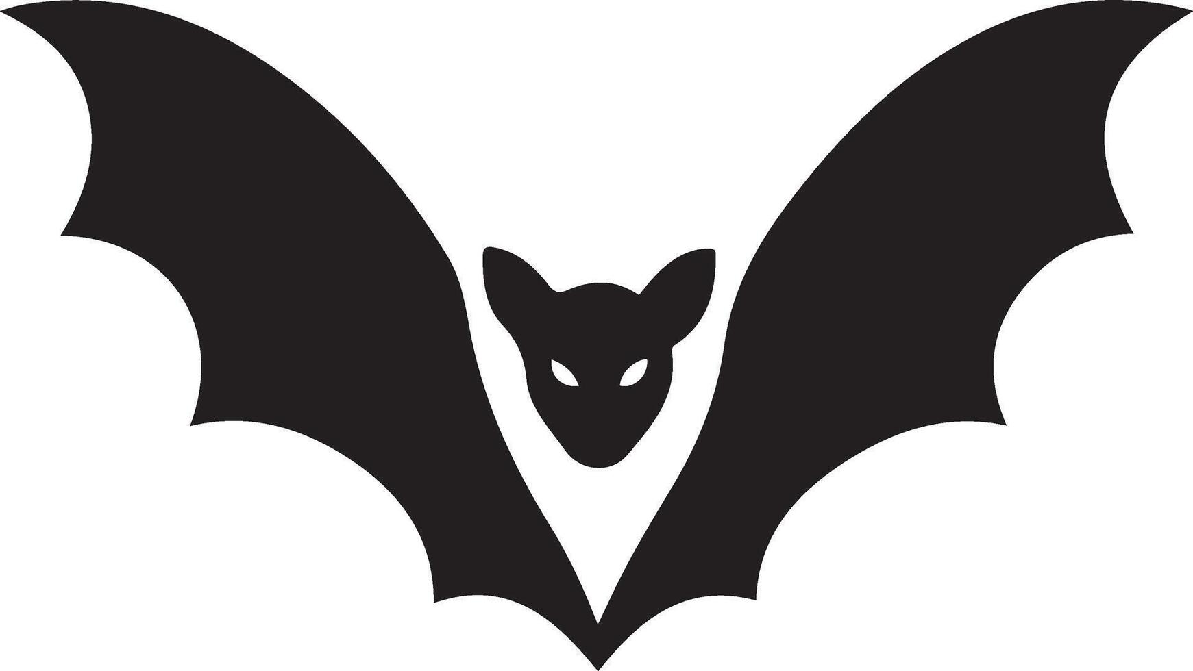 Black bat in flight design, minimal bat flying silhouette vector