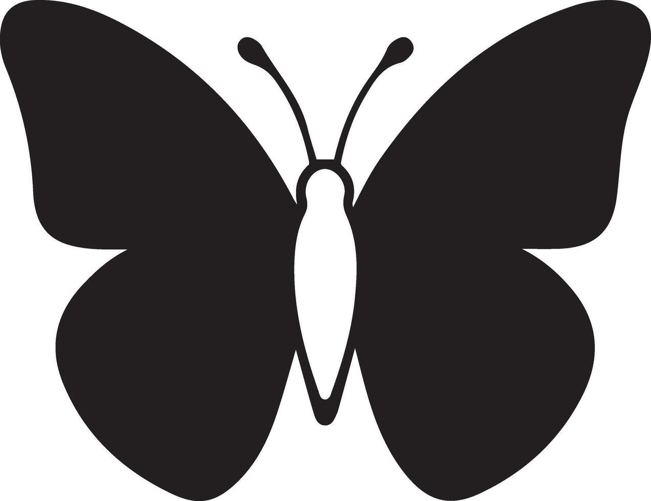 Minimal butterfly silhouette design, elegant winged insect vector