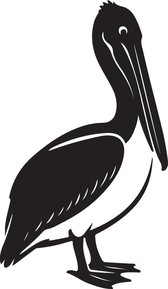 Stylish pelican silhouette, Pelican art for minimal nature themes vector