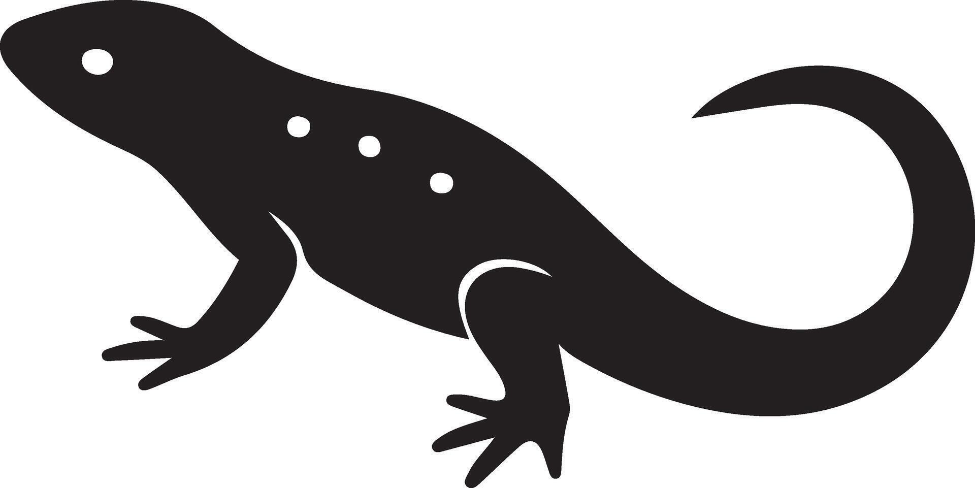 Lizard silhouette black clean, Simple animal design minimal layout vector