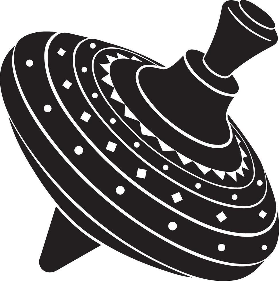 Decorated spinning top design, Toy illustration with playful detail vector
