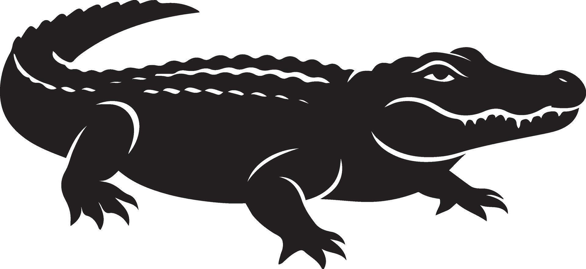 Powerful alligator silhouette for branding, Strong reptile design for logos or decor vector