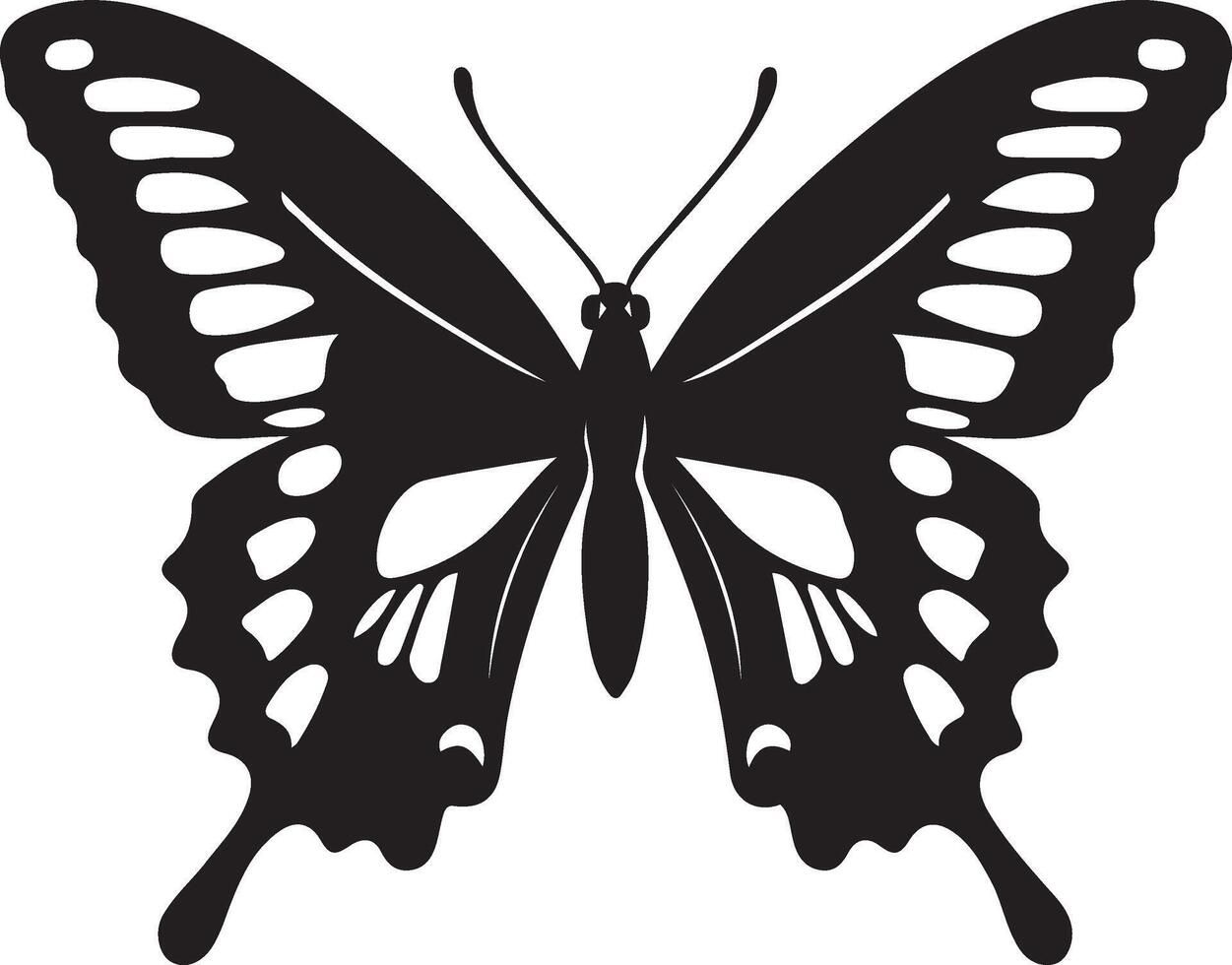 Butterfly perched silhouette, graceful insect vector