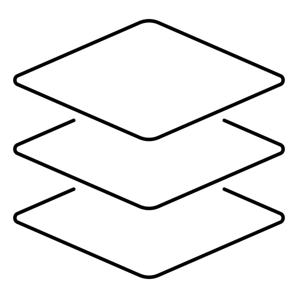 Three layer black solid icon vector