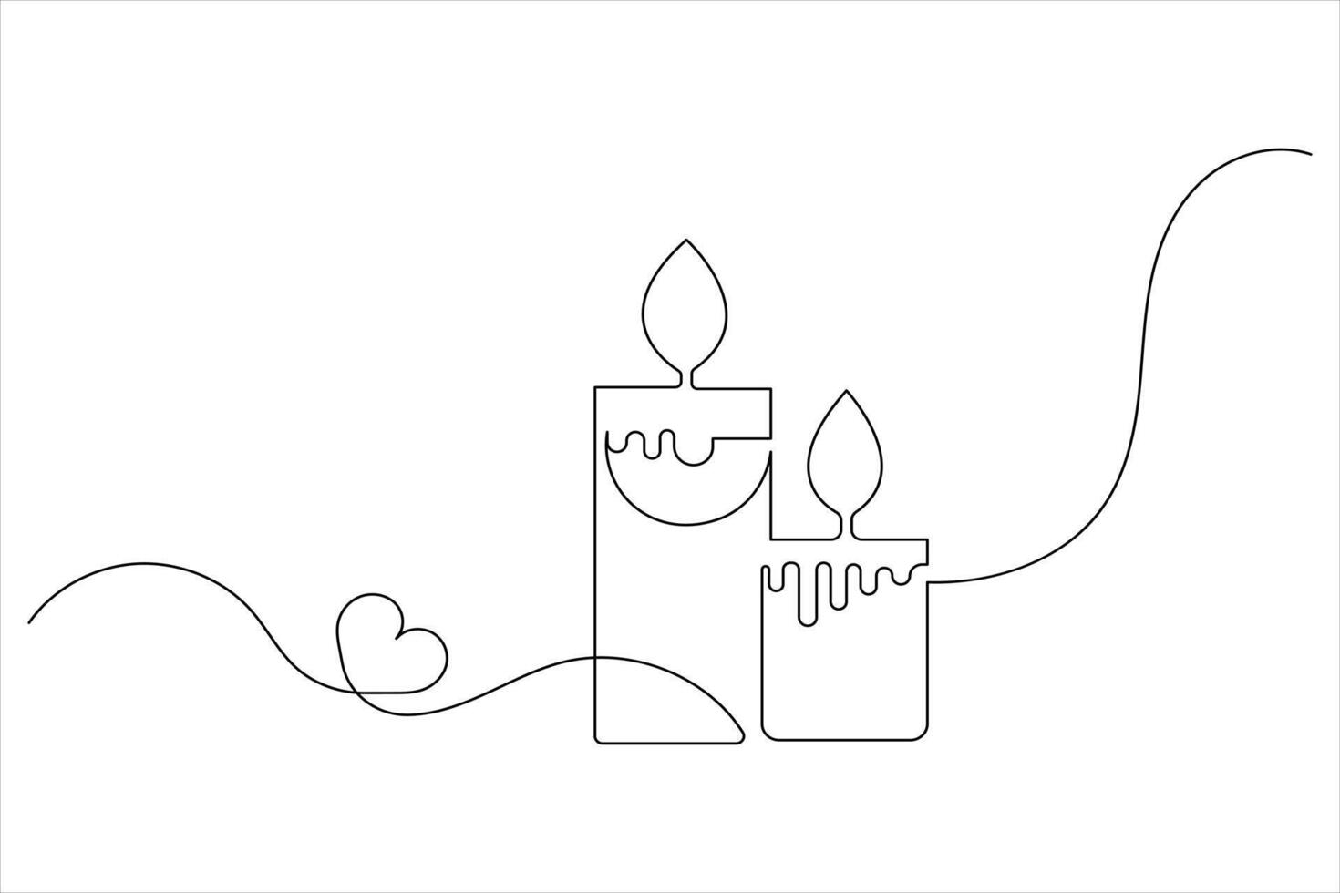 Single line minimalist candle shape vector