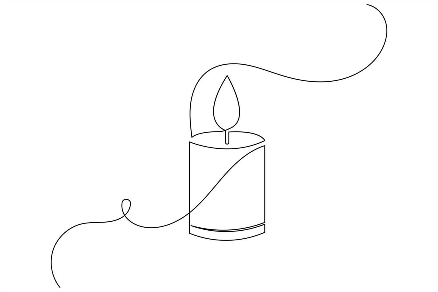 Candle sketch in minimalist style vector