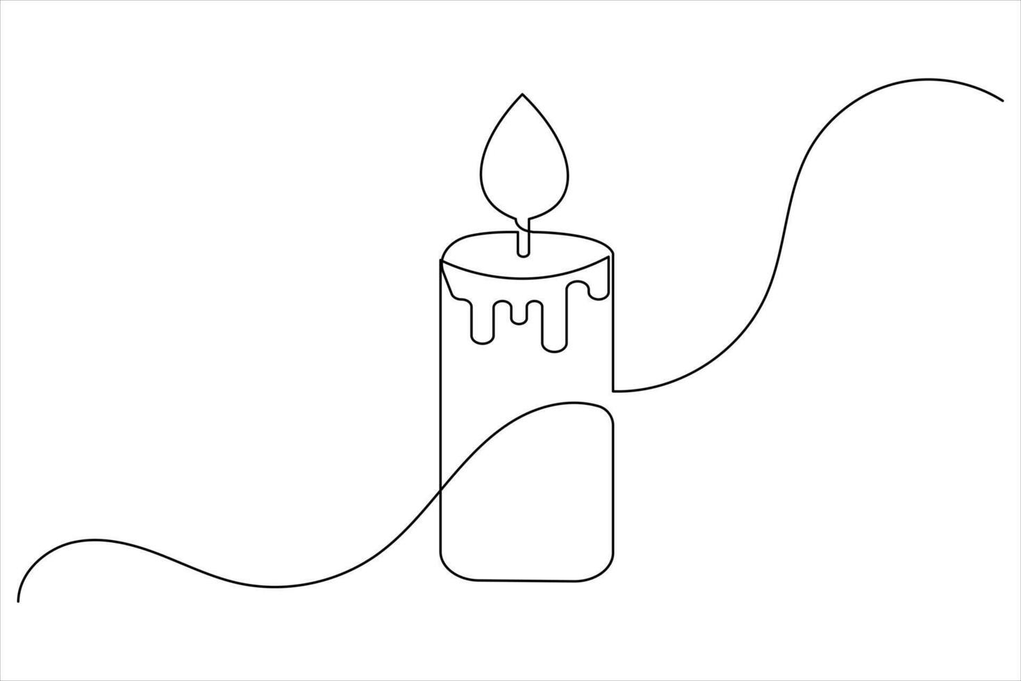 Simple candle shape line art vector