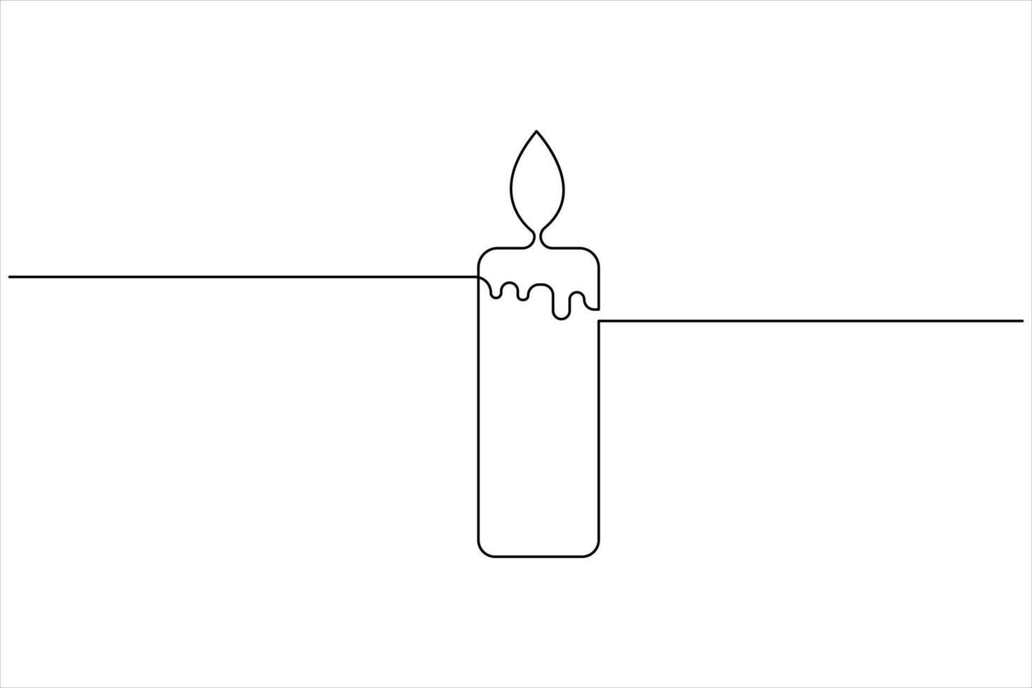 Burning candle line style drawing vector